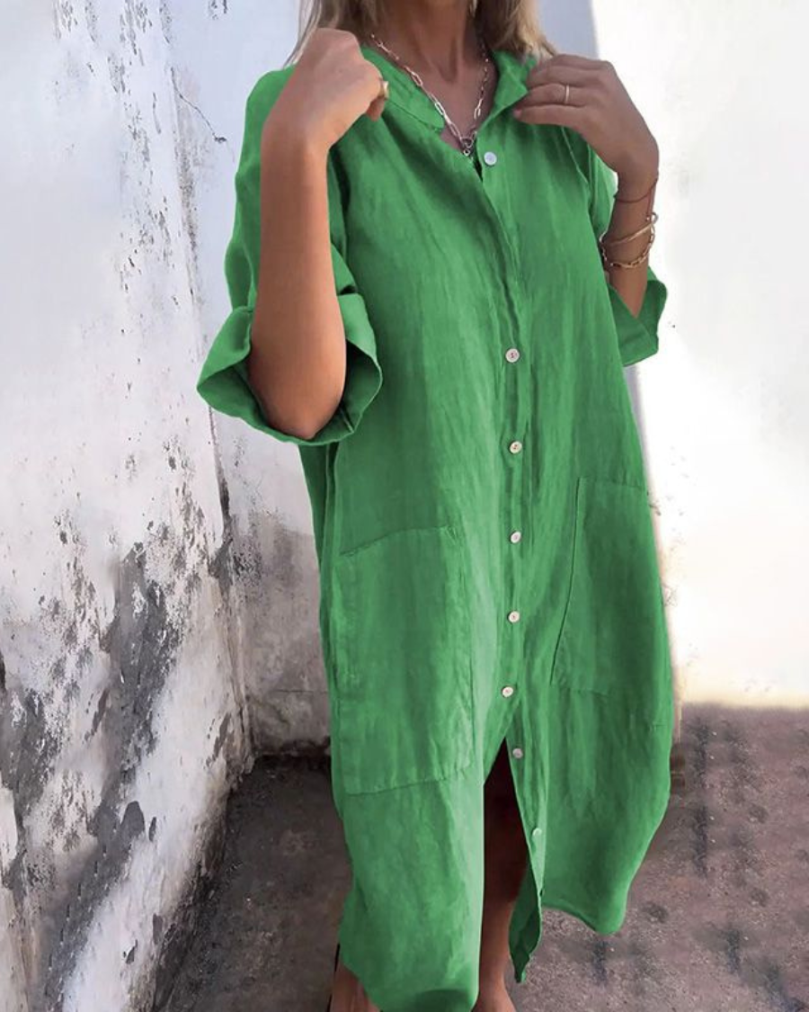 Relaxte Lange Shirtjurk | Subtiele kracht in iedere stap