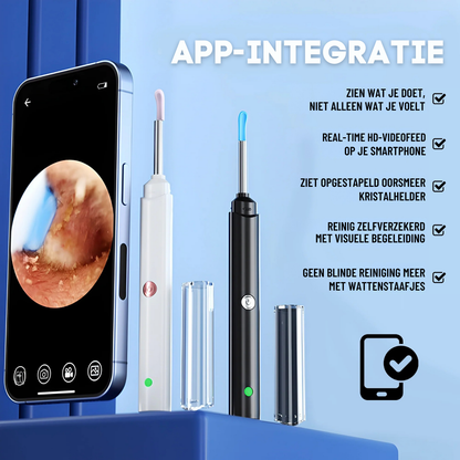 Aurilens Oorcamera – Veilige, Herbruikbare Oorreiniger met HD Beeld op je Smartphone