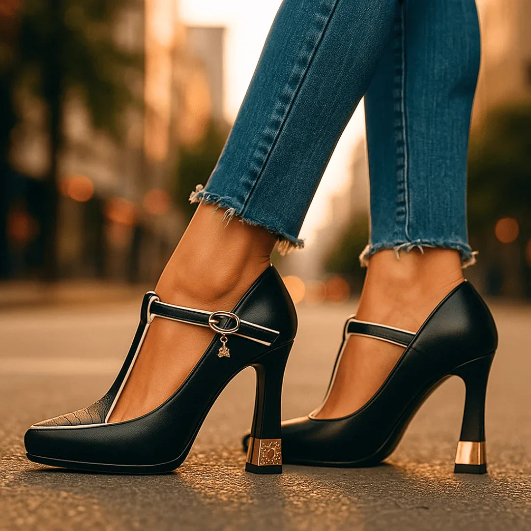 GraceVixen | Luxueuze pointed Mary-Jane pump