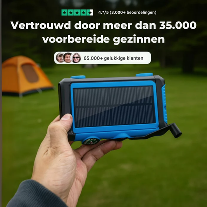 Draadloze Zonne-energie Powerbank met Oplaadhendel
