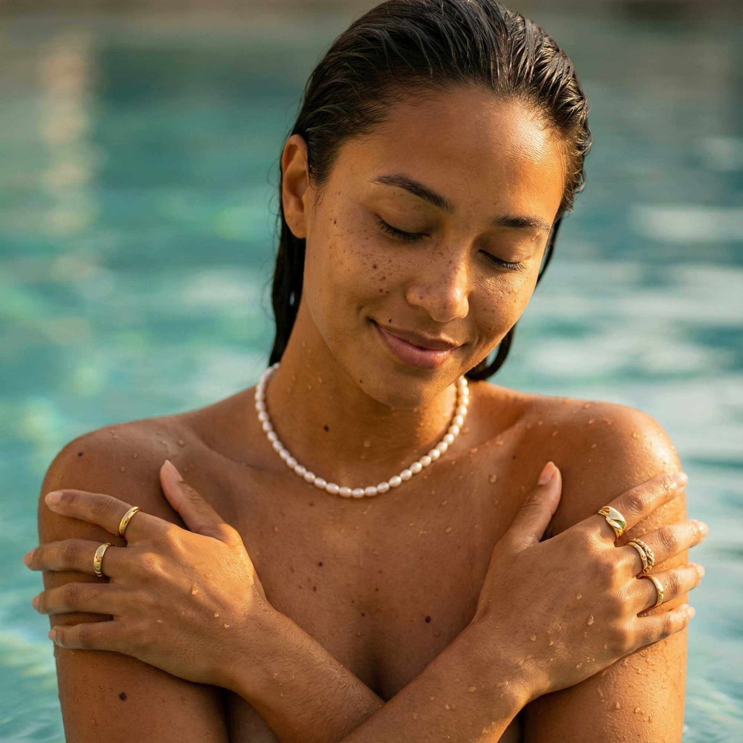 Choker van zoetwaterparels