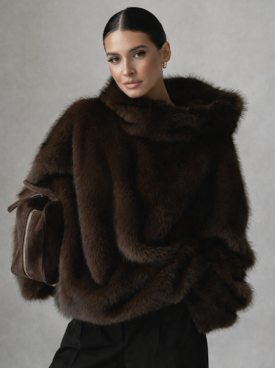 MaisonCouture | Luxe Faux Fur Jas met Capuchon