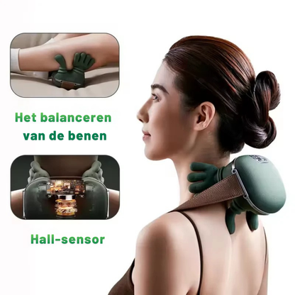 Pulse Mini Slimme Nek- en Schoudermassageapparaat met Warmtetherapie – Ideaal Cadeau voor Ontspanning