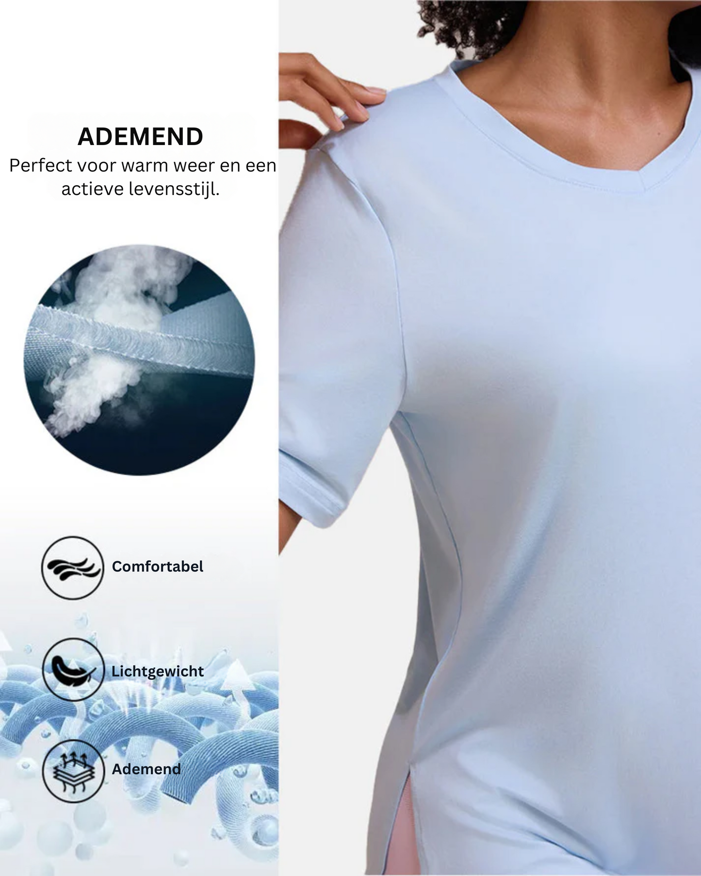 Dames T-Shirts Met V-Hals En Basic Mouw In Plus Size