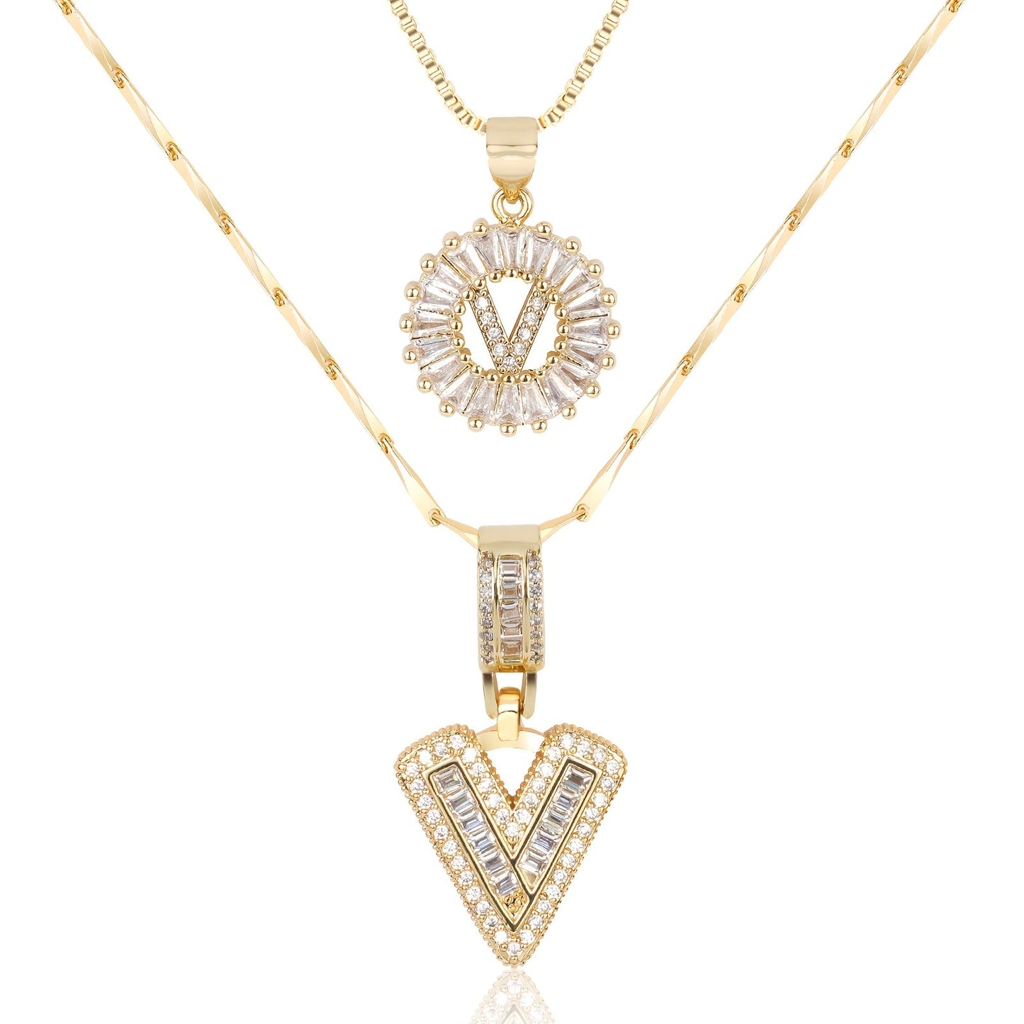 GemLetter | 14K Ketting met Diamanten Initiaal Hanger