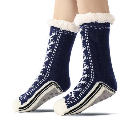 Warm Luxe Winter Huissokken – Ultradikke Fleecevoering, Antislip Zool & Gebreid Design