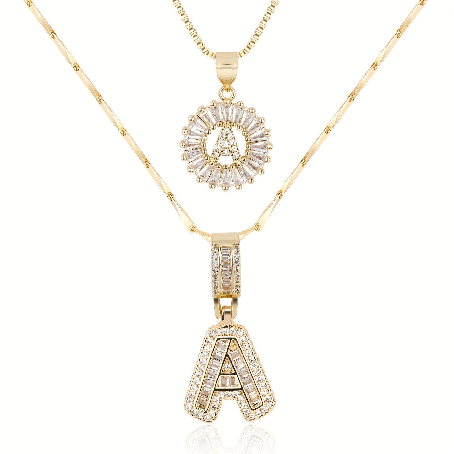 GemLetter | 14K Ketting met Diamanten Initiaal Hanger