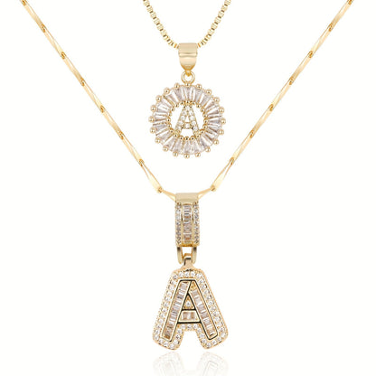 GemLetter | 14K Ketting met Diamanten Initiaal Hanger