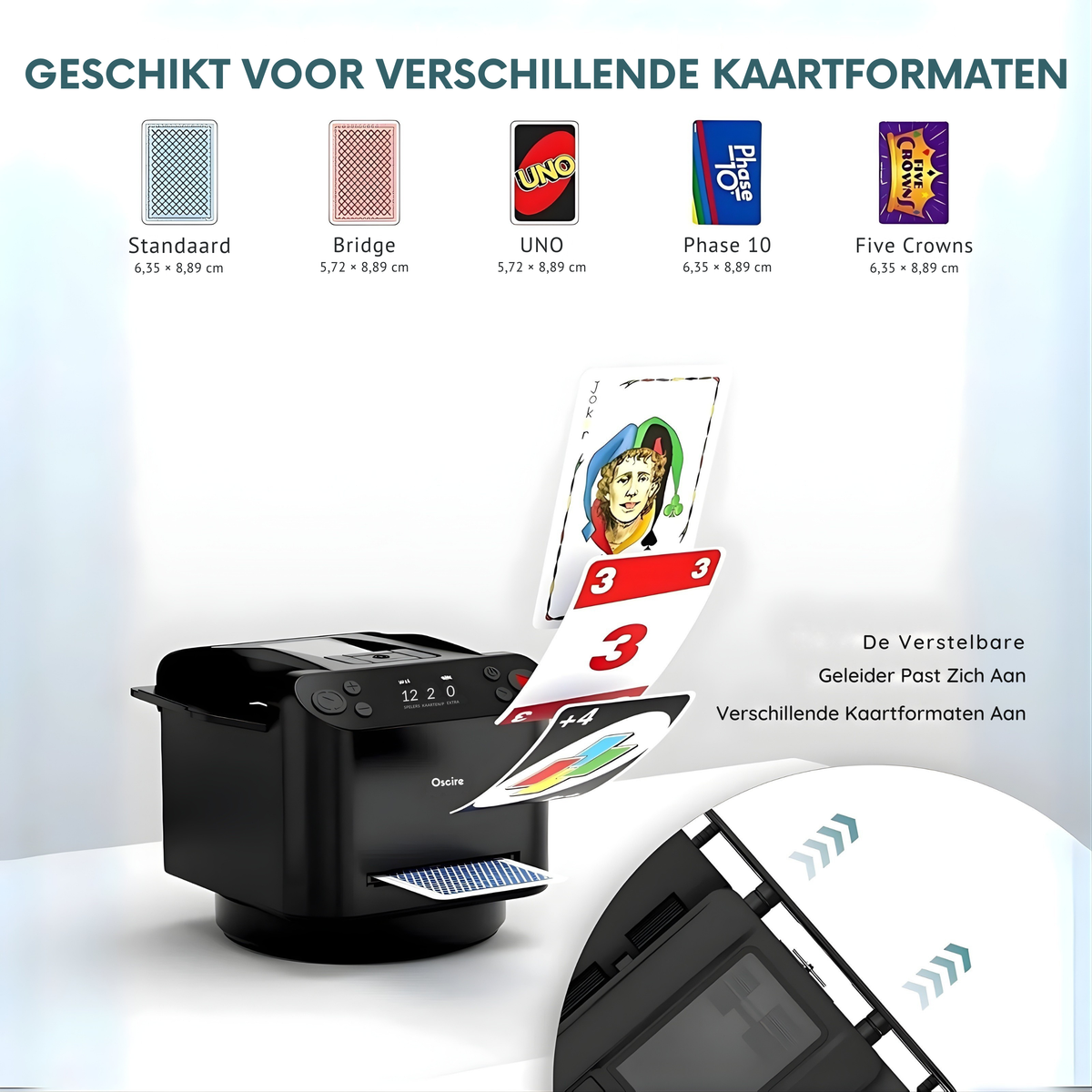 2-in-1 Automatische Kaartenschudder en Dealer met 4 Afstandsbedieningen voor Kaartuitgifte