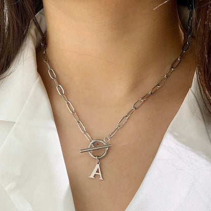 ClaspCircle | Paperclip Schakel ketting met initiaal