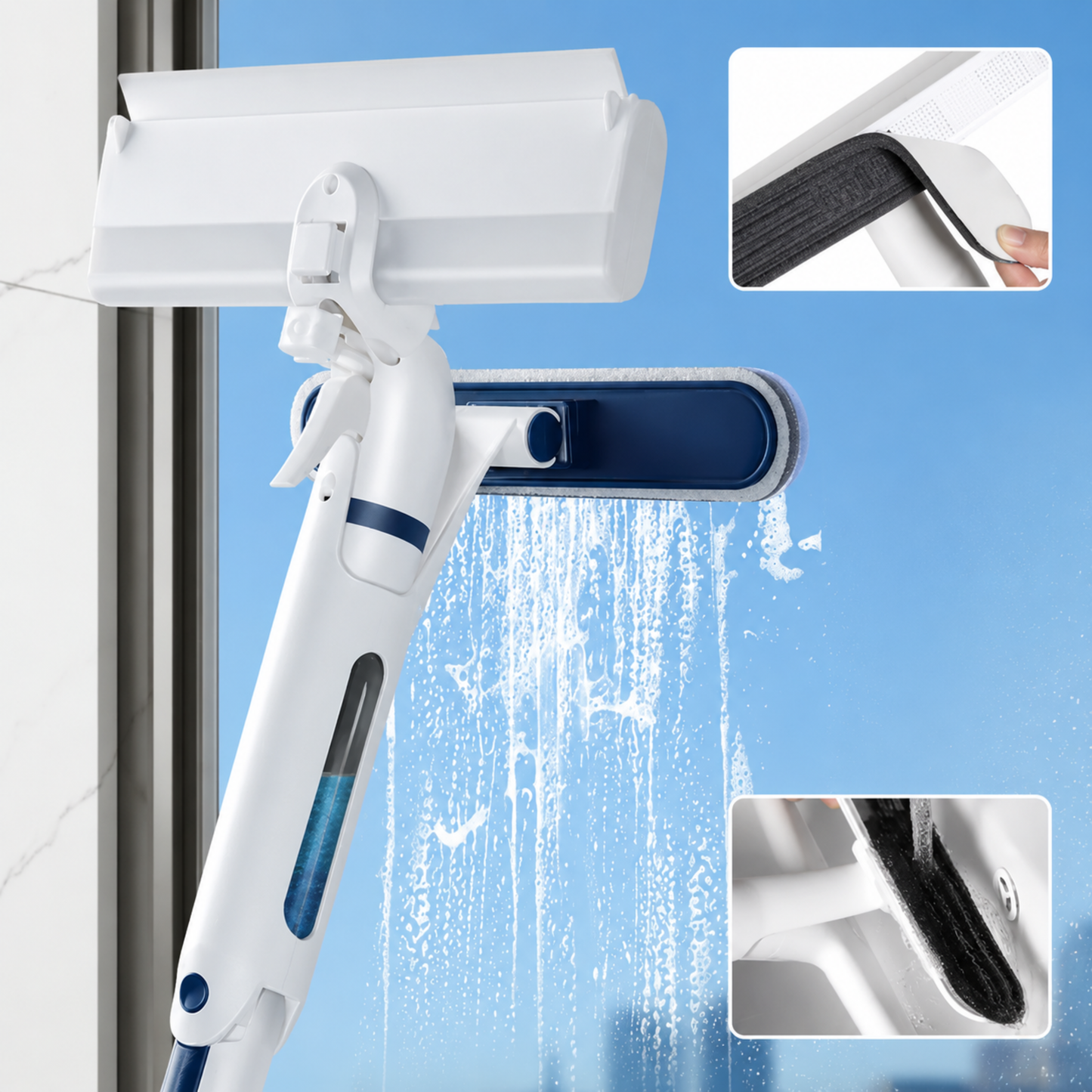 SprayGlide | 3-in-1 Glaswisser met reservoir
