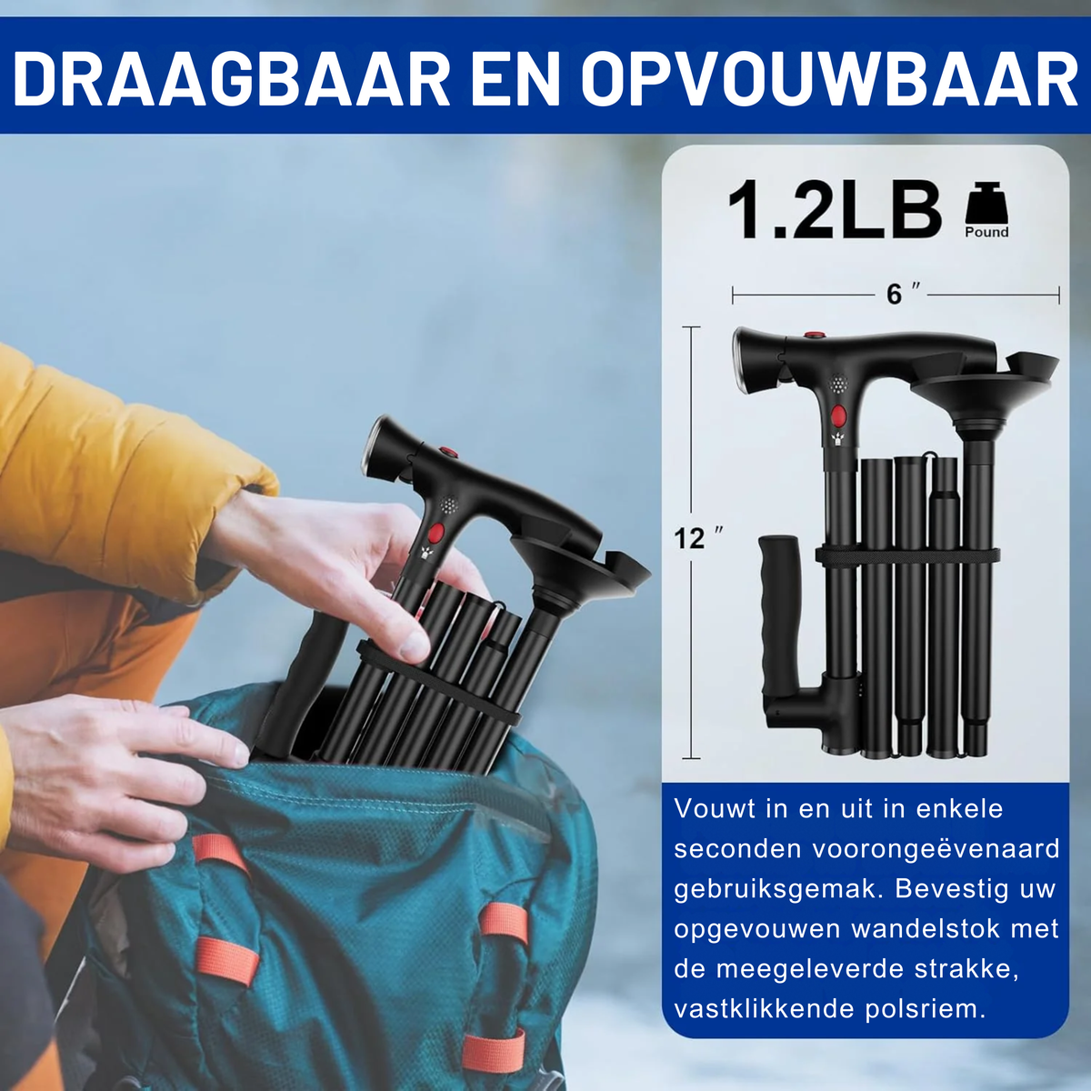Walknix Wandelstok Met Led-Lamp