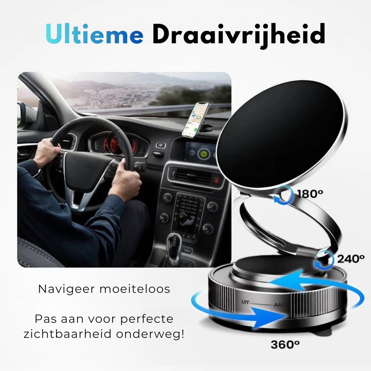 360° Verstelbare Vacuüm Magnetische Telefoonhouder