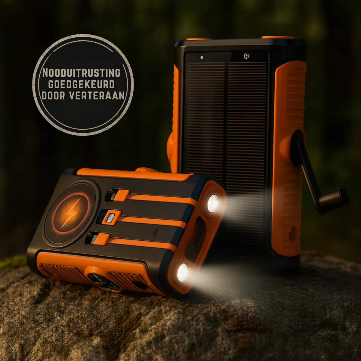Draadloze Zonne-energie Powerbank met Oplaadhendel