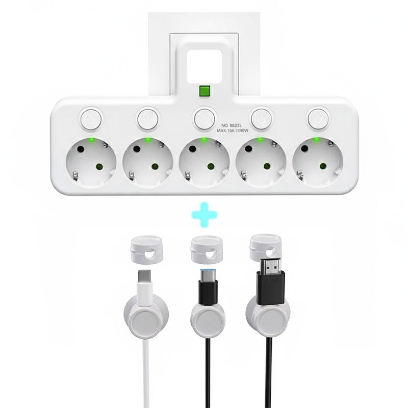 PowerHub | Wandstekker met 4 stopcontacten