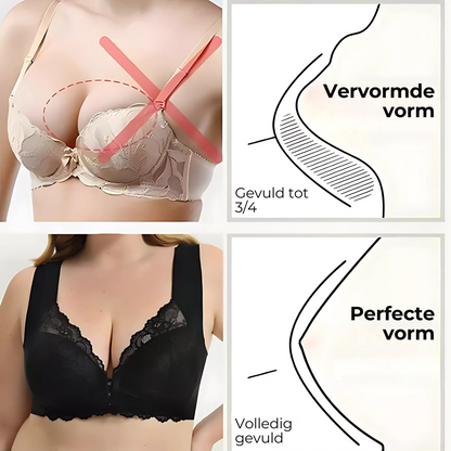 (SET VAN 3) Vormgevende Beha Zonder Beugel Met Sluiting Aan de Voorkant