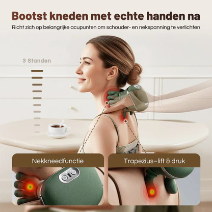 Pulse Mini Slimme Nek- en Schoudermassageapparaat met Warmtetherapie – Ideaal Cadeau voor Ontspanning