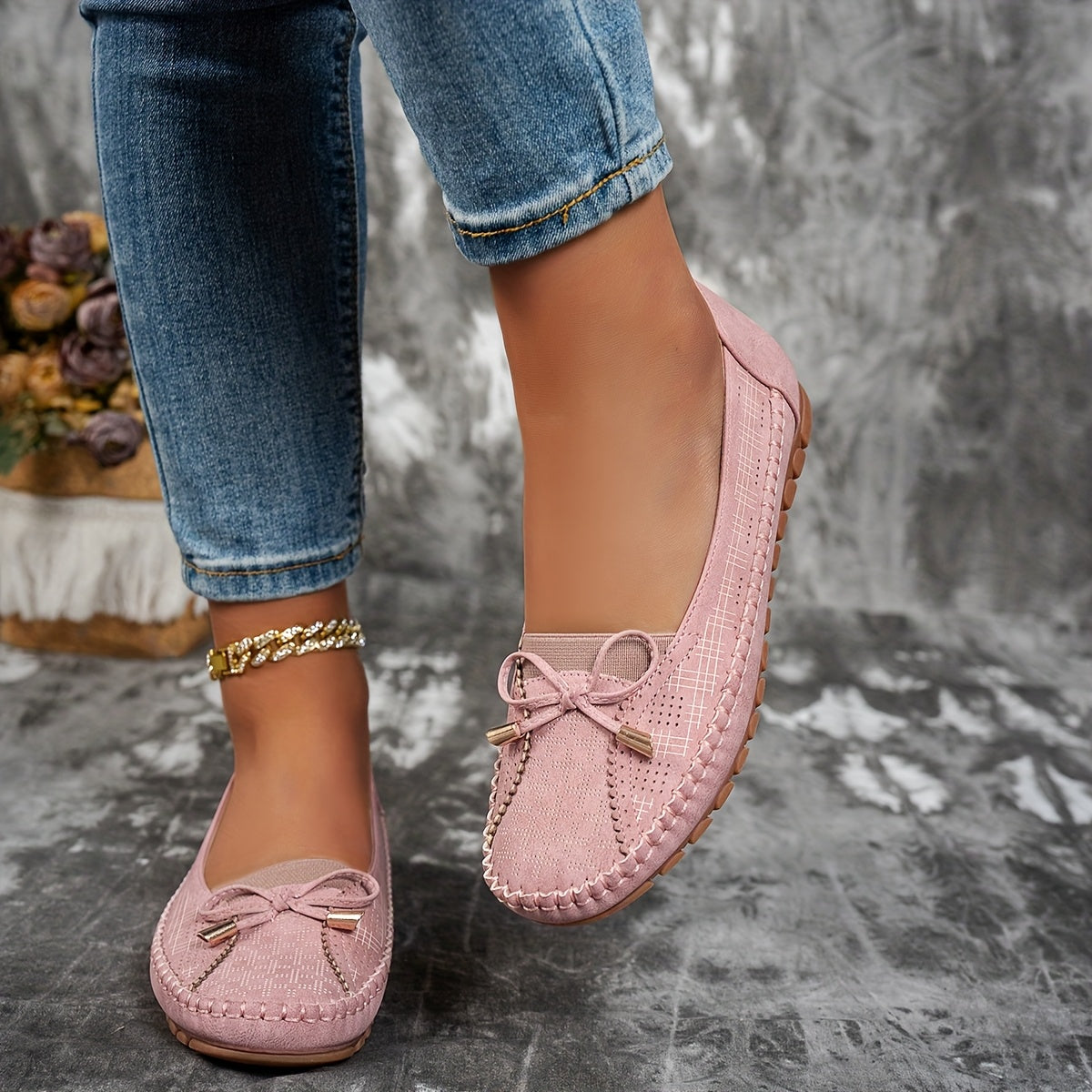 Sabine – Zachte, comfortabele loafers met een verfijnd strikje