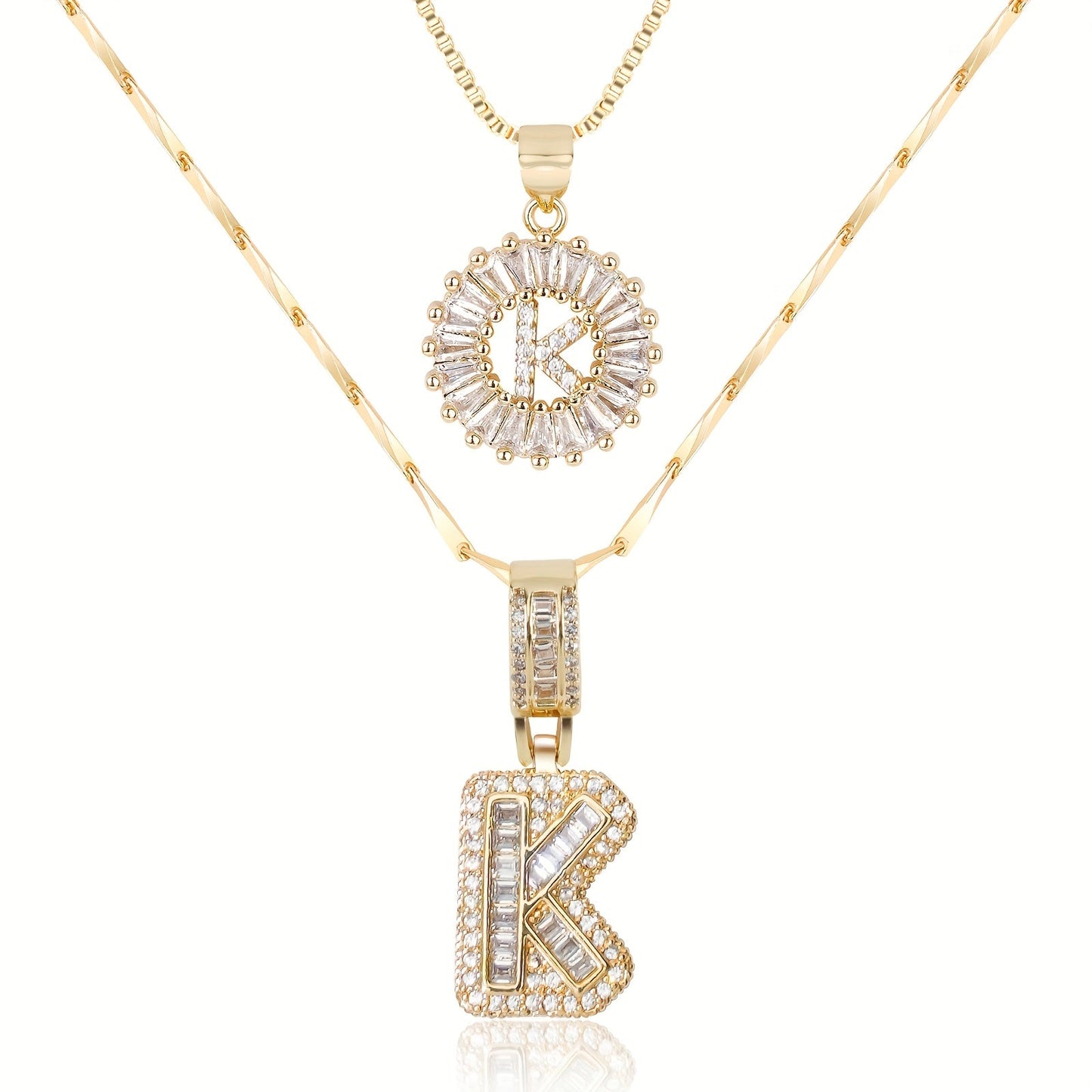 GemLetter | 14K Ketting met Diamanten Initiaal Hanger