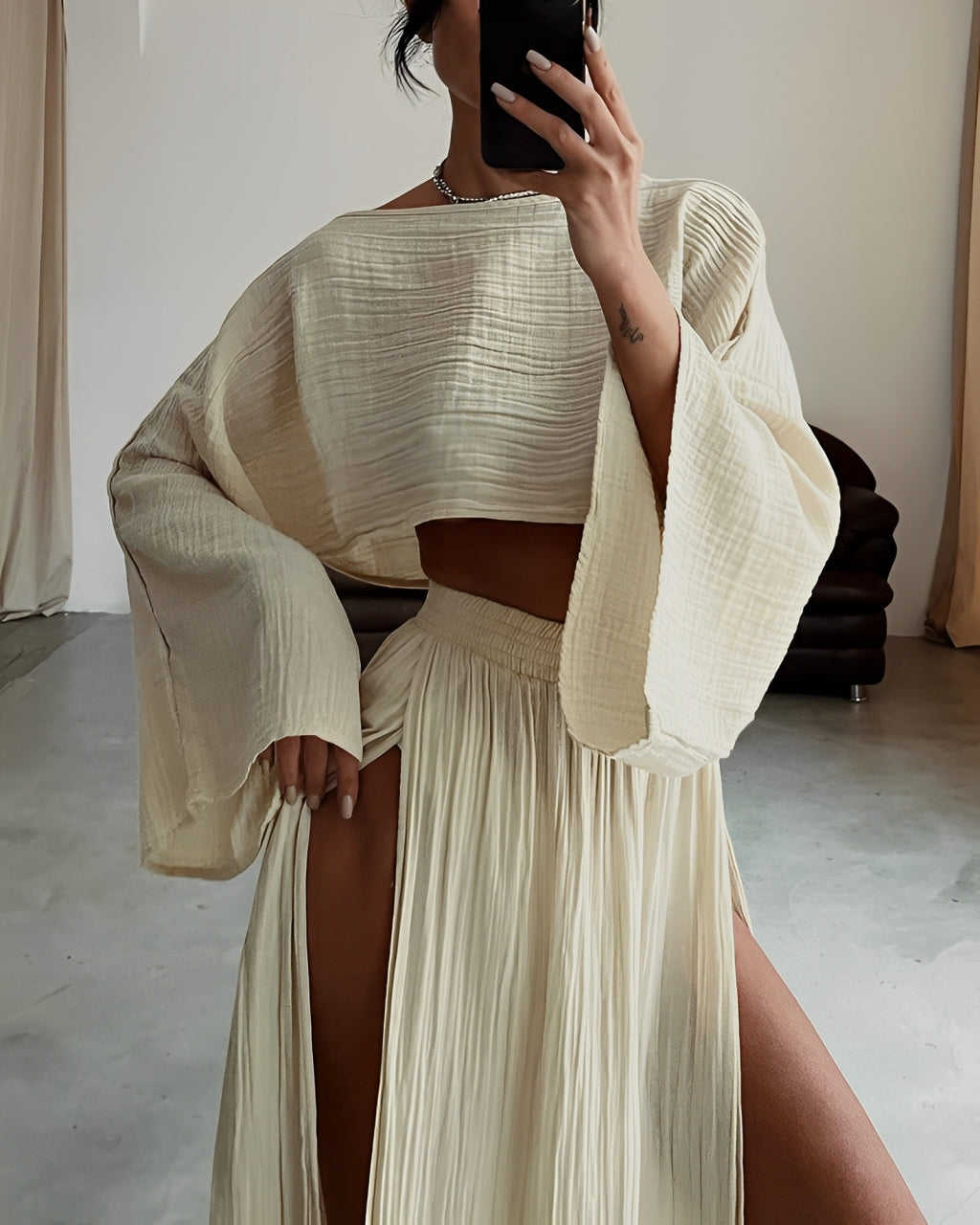 Sara Linnen Set – Tijdloze elegantie met een moderne twist