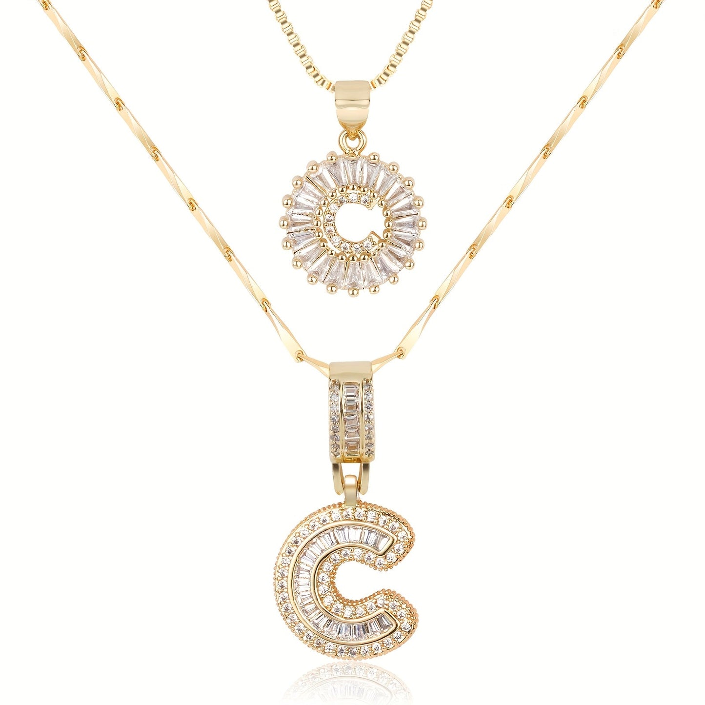 GemLetter | 14K Ketting met Diamanten Initiaal Hanger