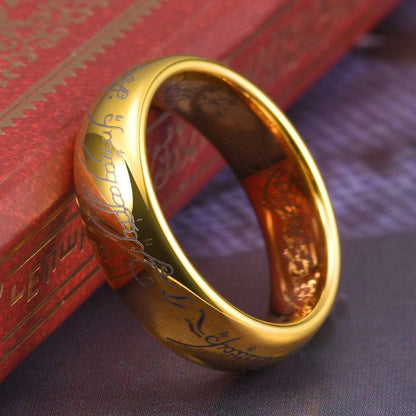 LOTR Gouden Ring met Gravure in Tengwar "My Precious"