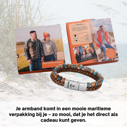 Armband Cala Mendia | leer, landschapsjaspis & apatiet