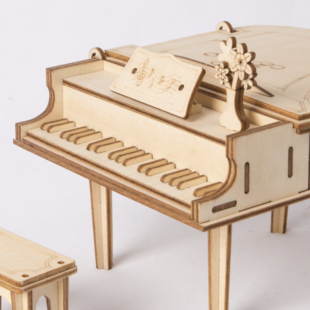 Grote houten piano