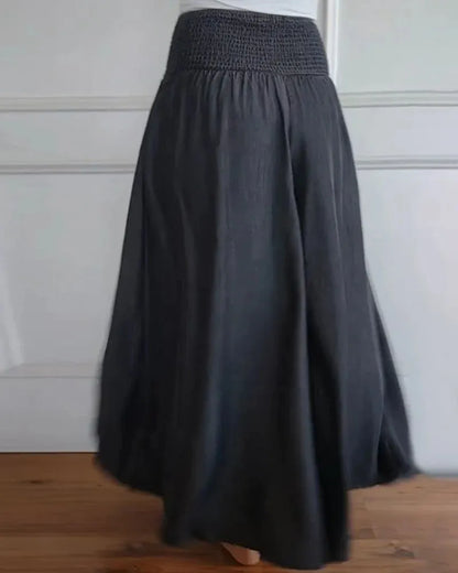 Elegante Wijde Broek met Hoge Taille en Comfort Fit