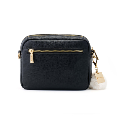 Luma | Compacte lederen crossbodytas - Zwart