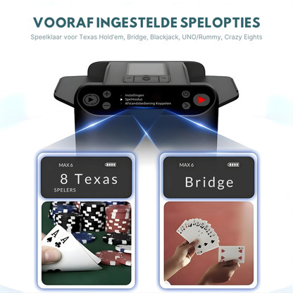 2-in-1 Automatische Kaartenschudder en Dealer met 4 Afstandsbedieningen voor Kaartuitgifte