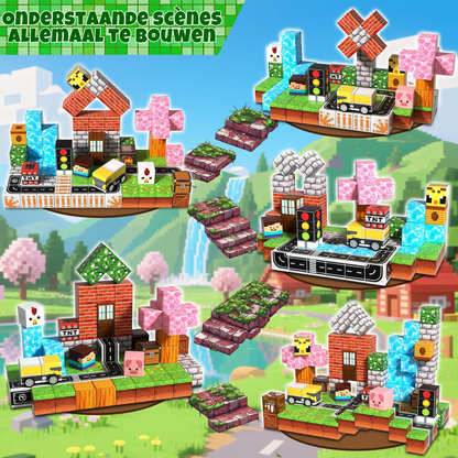 Suburb City - Magnetische Bouwtegels STEM Speelgoed | 2025 Dorpscollectie | 100–300 stuks | 2cm