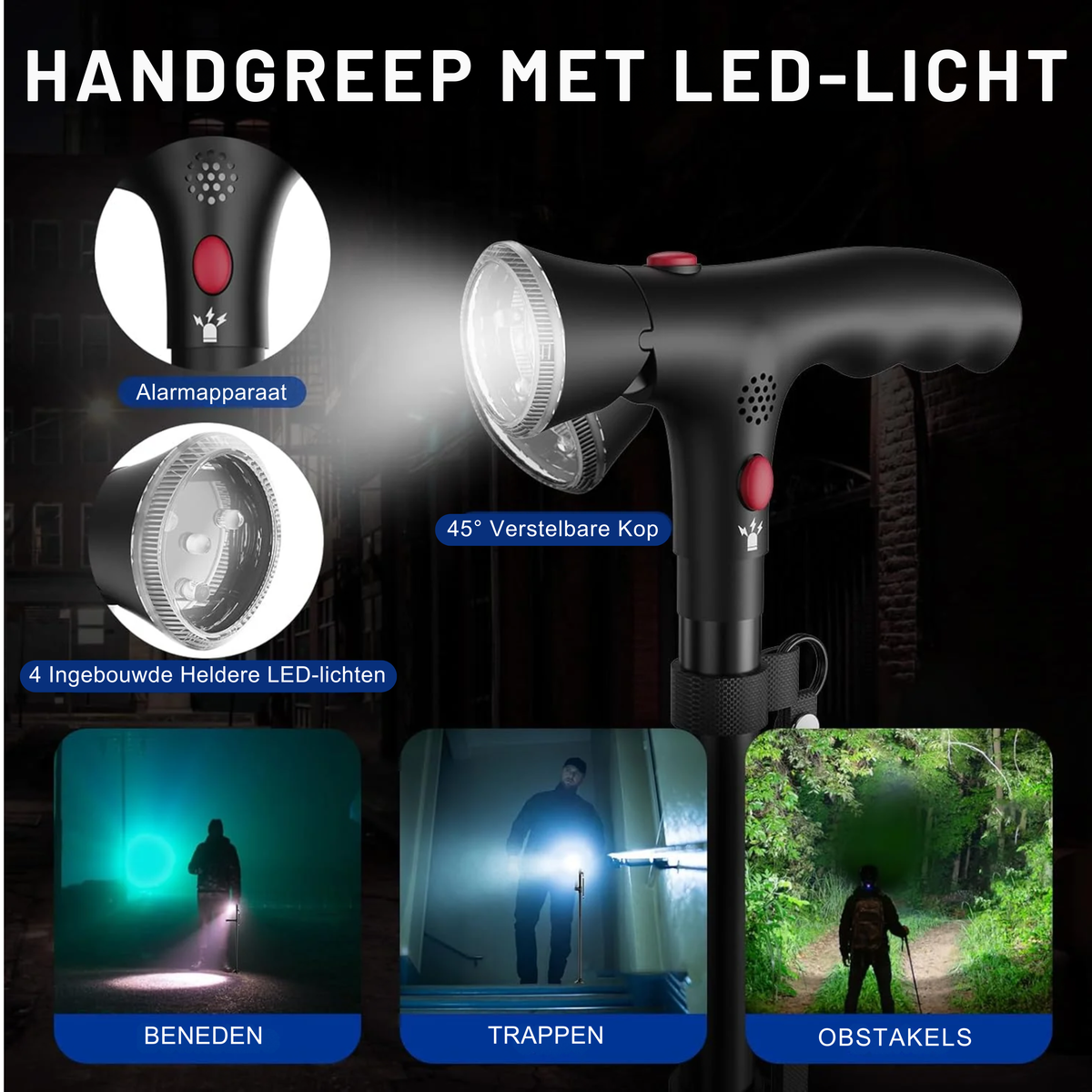 Walknix Wandelstok Met Led-Lamp