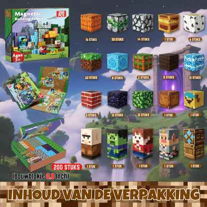 Pixelwereld - Magnetische Bouwtegels STEM Speelgoed | 2025 Avonturencollectie | 200 stuks | 2cm