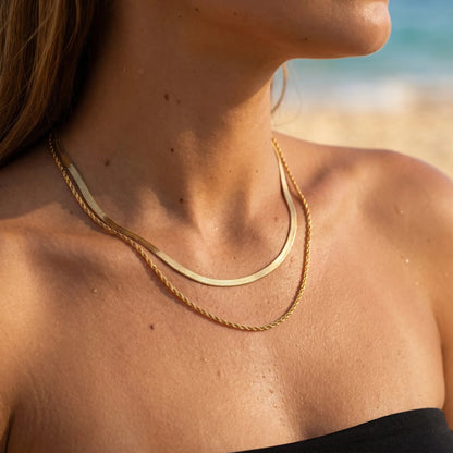 Hailey gelaagde gouden ketting
