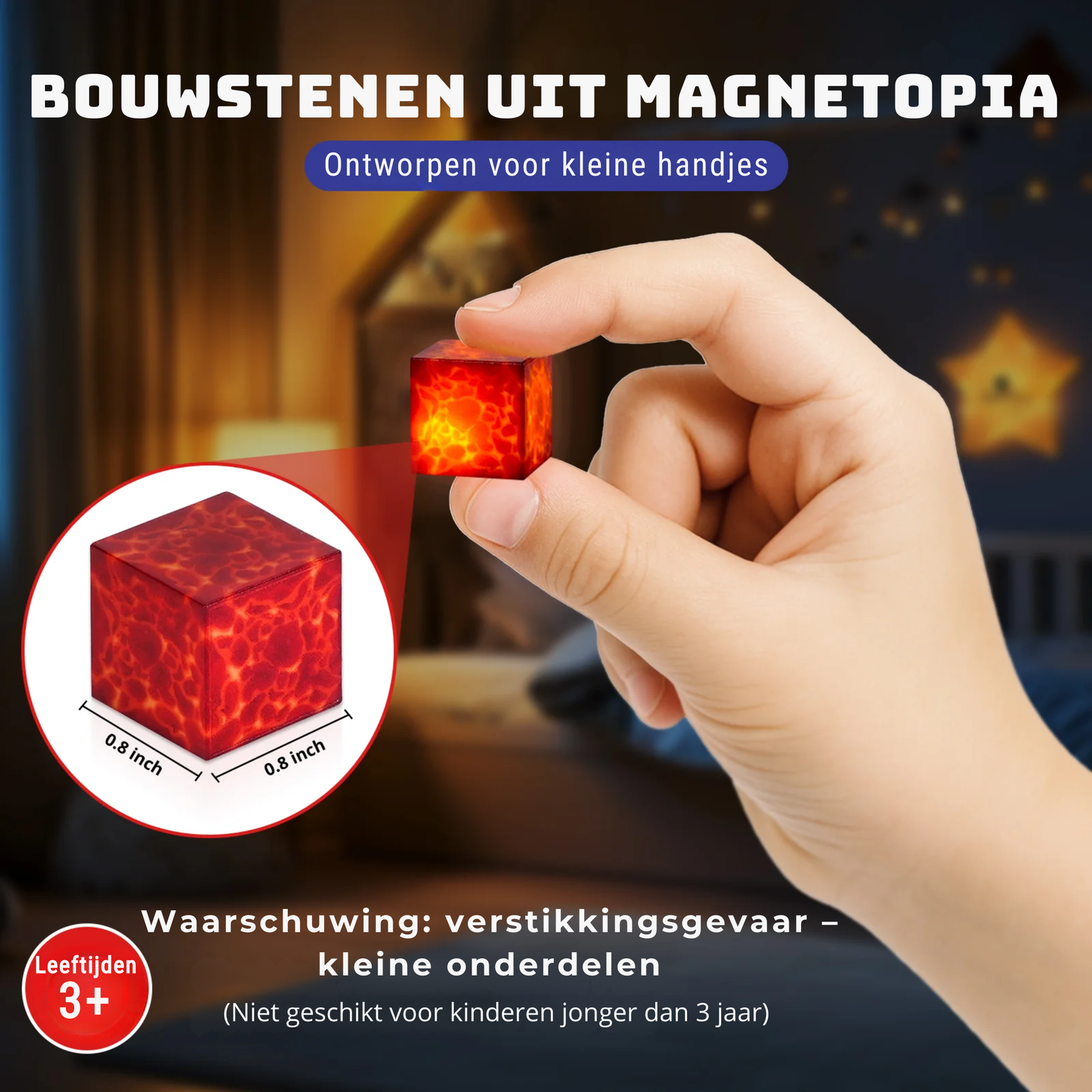 Vulkaanvallei - Magnetische Bouwstenen STEM Speelgoed | 2025 Gloeiende Collectie | 150–300 Stuks | 2cm