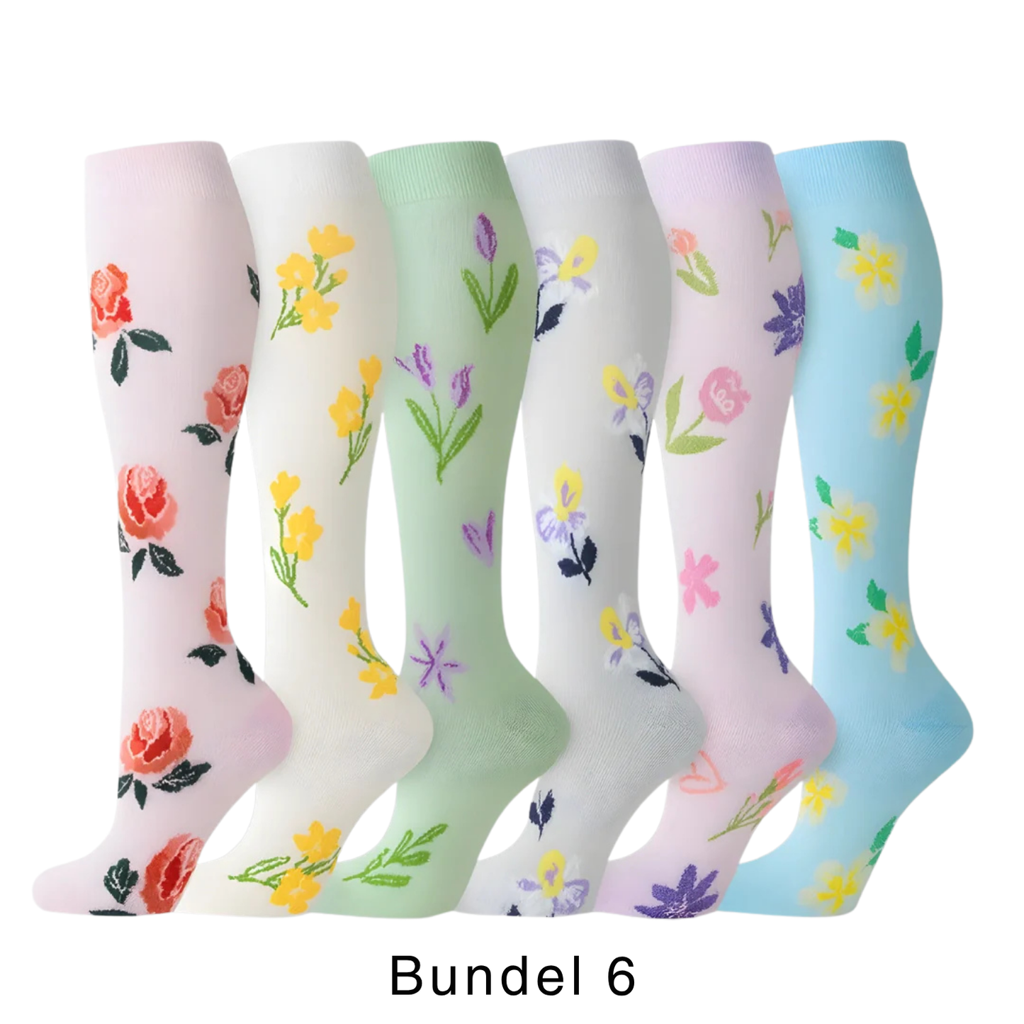 Colorify | Kleurrijke compressiekous (6 paar)