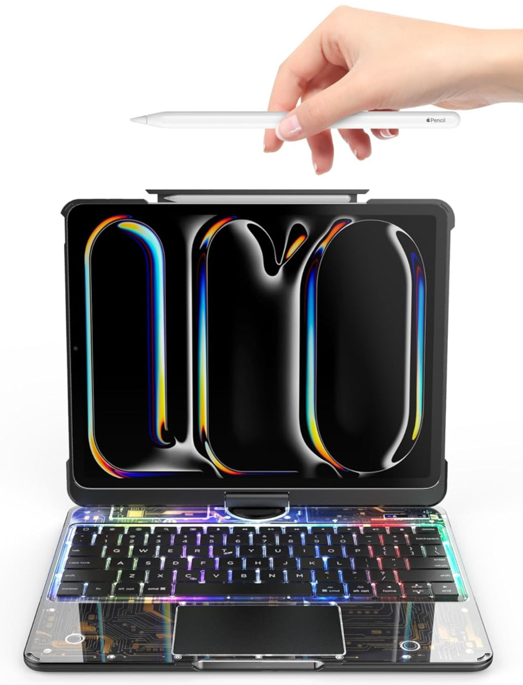 Transparante 360° iPad Toetsenbord Beschermhoes