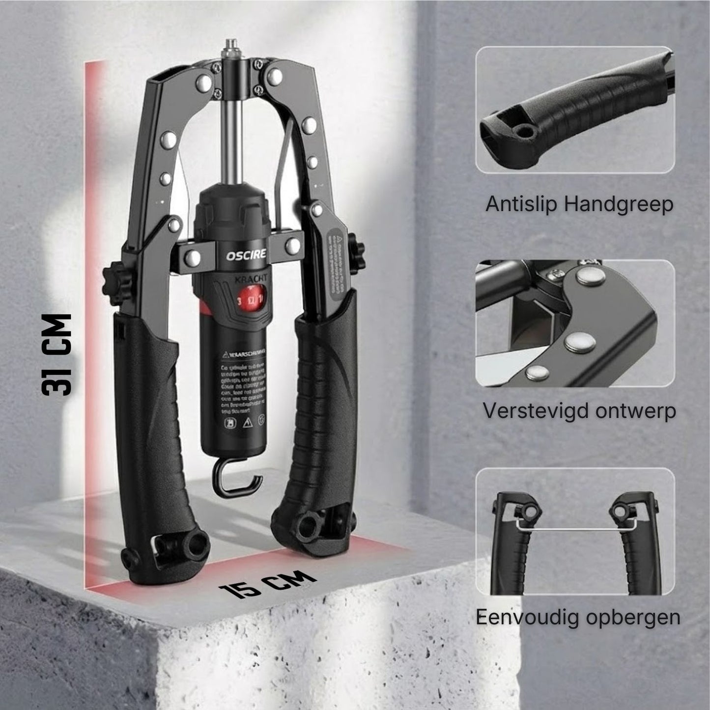 HydraForge | Hydraulische Armtrainer – Instelbare Weerstand, Spieropbouw & Krachttraining voor Thuis