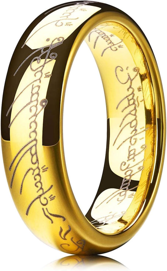LOTR Gouden Ring met Gravure in Tengwar "My Precious"