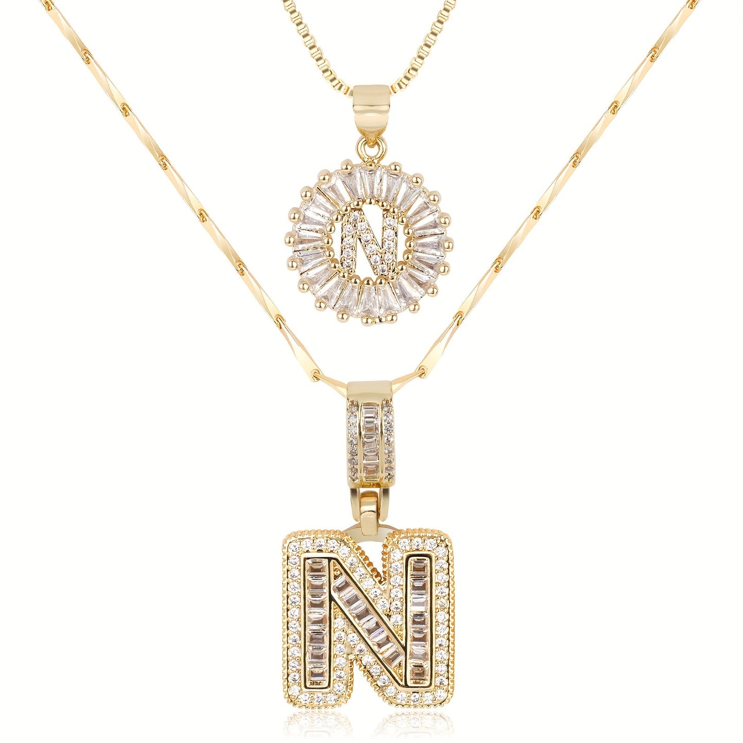 GemLetter | 14K Ketting met Diamanten Initiaal Hanger