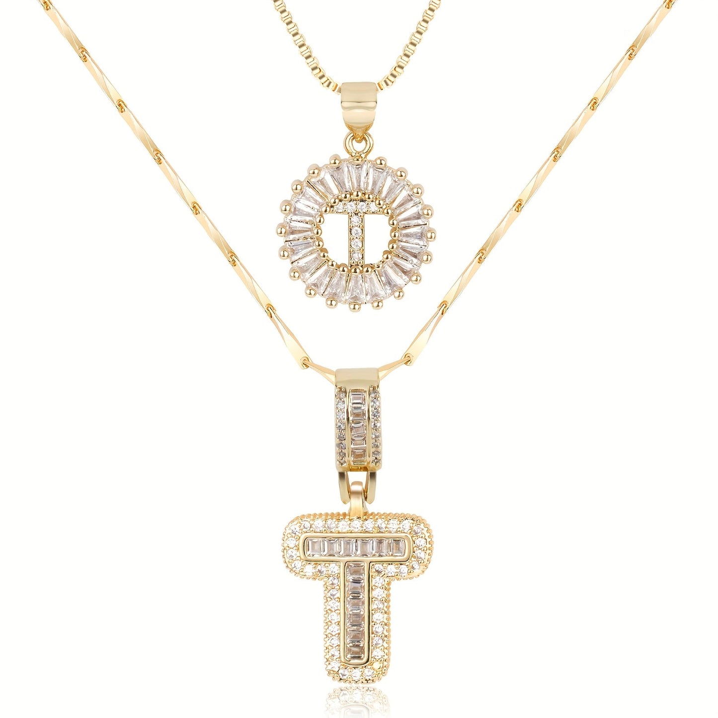 GemLetter | 14K Ketting met Diamanten Initiaal Hanger