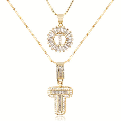 GemLetter | 14K Ketting met Diamanten Initiaal Hanger
