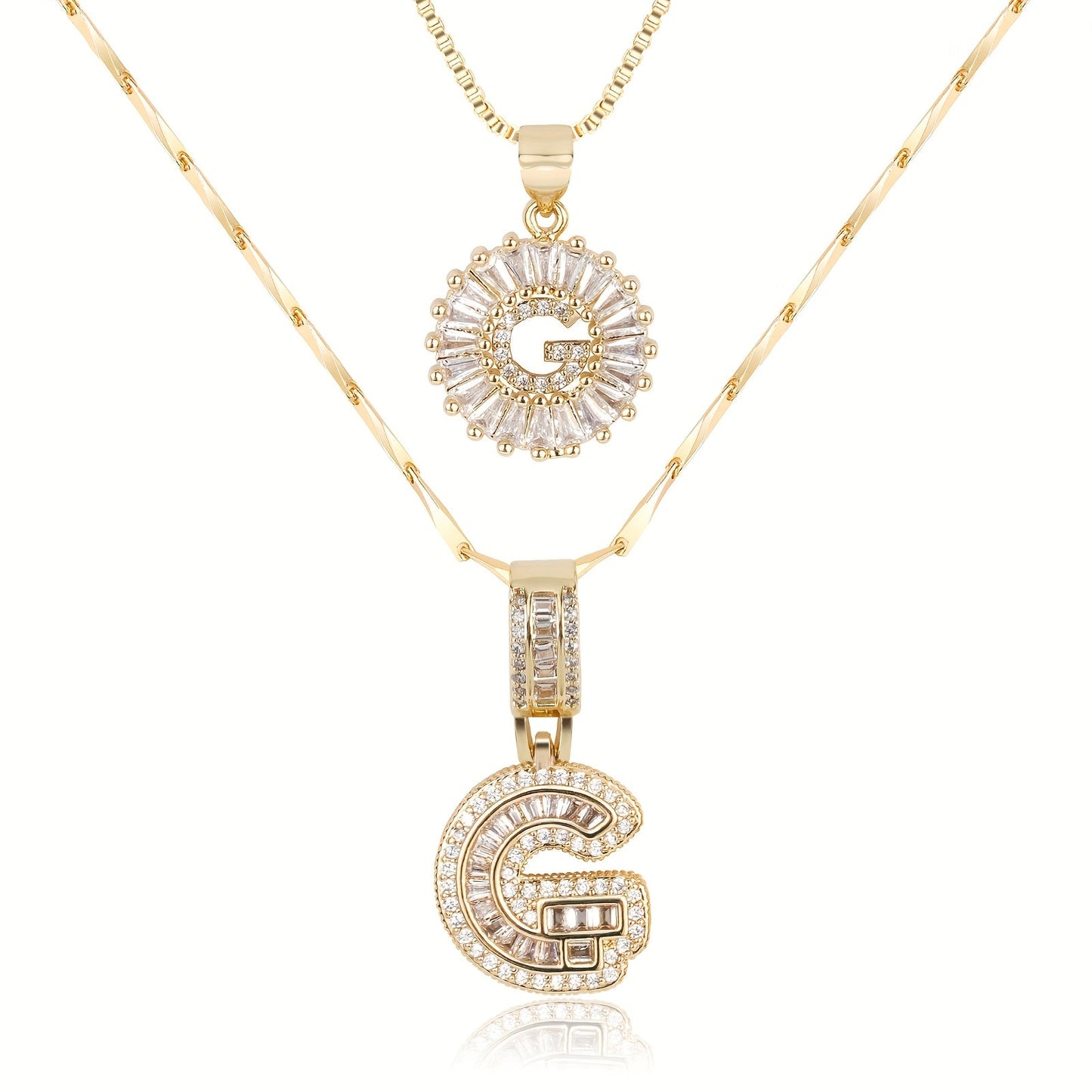 GemLetter | 14K Ketting met Diamanten Initiaal Hanger