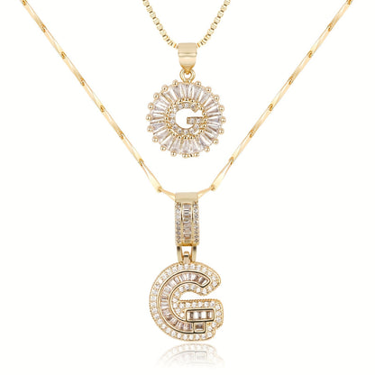 GemLetter | 14K Ketting met Diamanten Initiaal Hanger