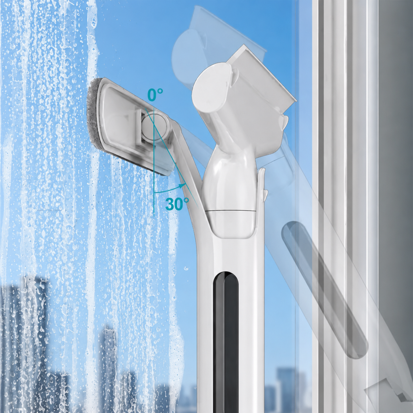 SprayGlide | 3-in-1 Glaswisser met reservoir