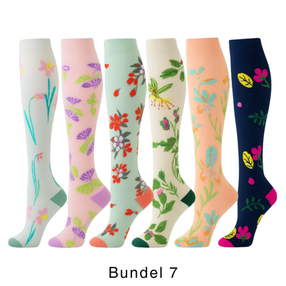 Colorify | Kleurrijke compressiekous (6 paar)