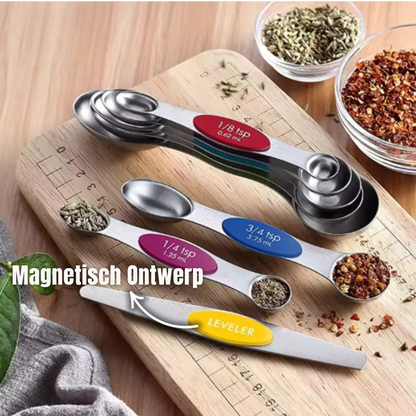 Magnetische Maatlepelset RVS – Slim & Stapelbaar