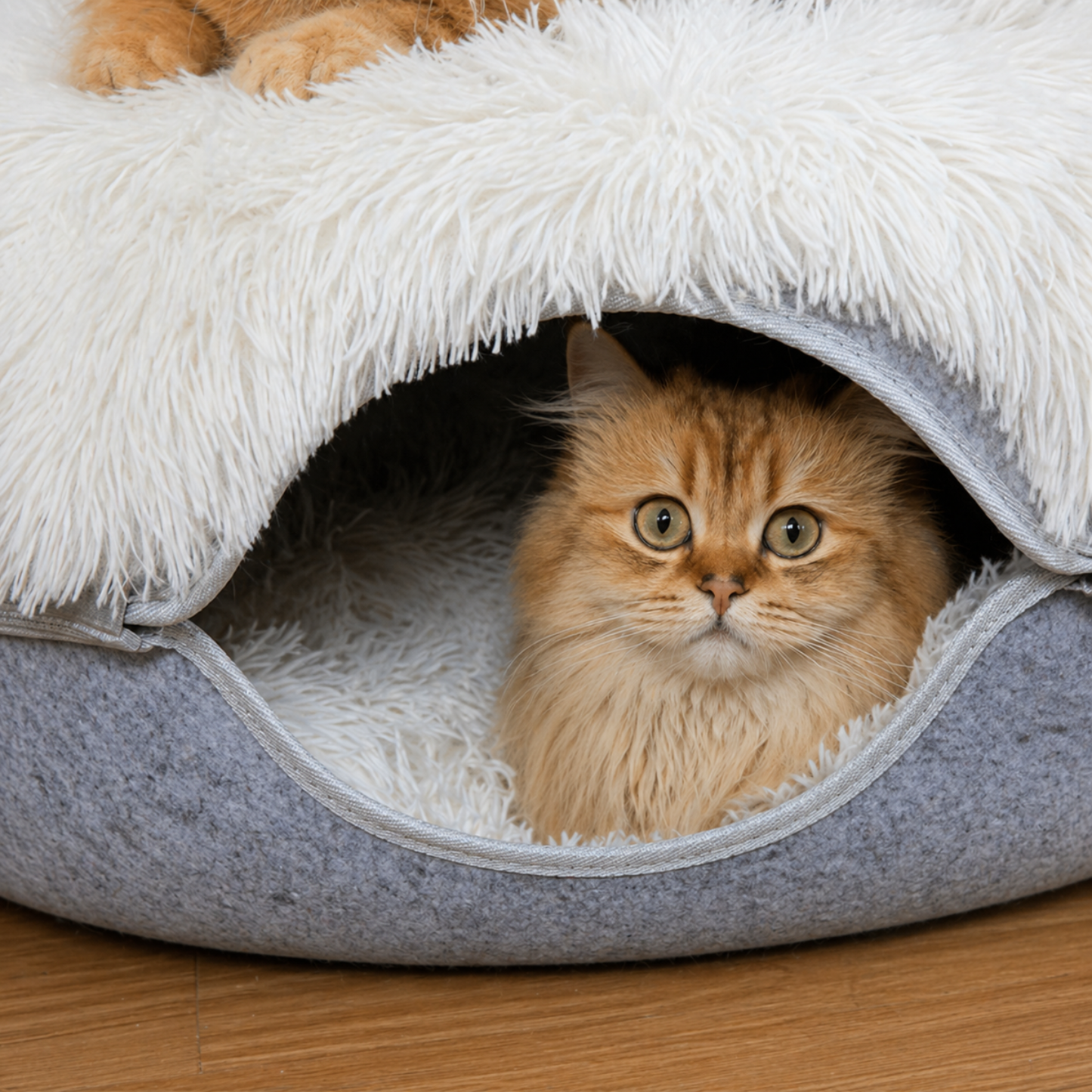 SnugNest | Vilten kattentunnel-kattenbed - Kalmerende donut