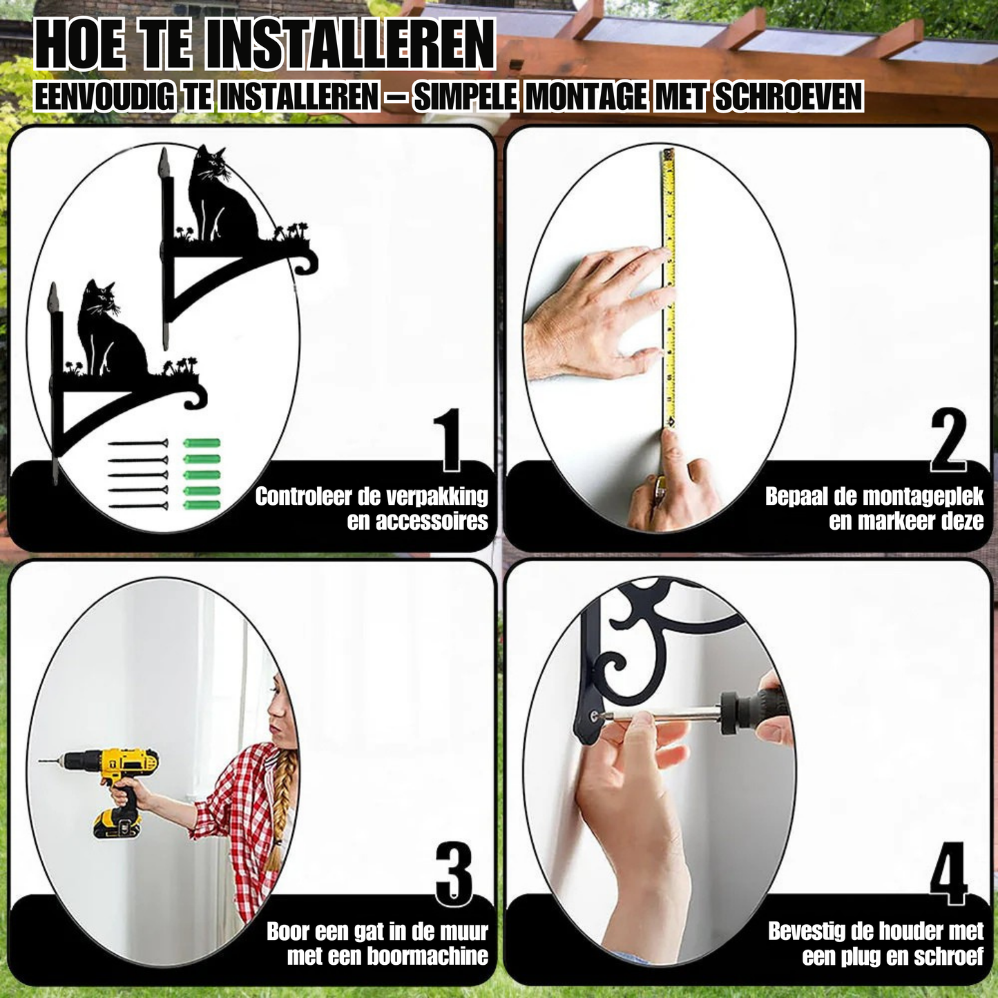 Metalen hangbeugel - Zittende Kat